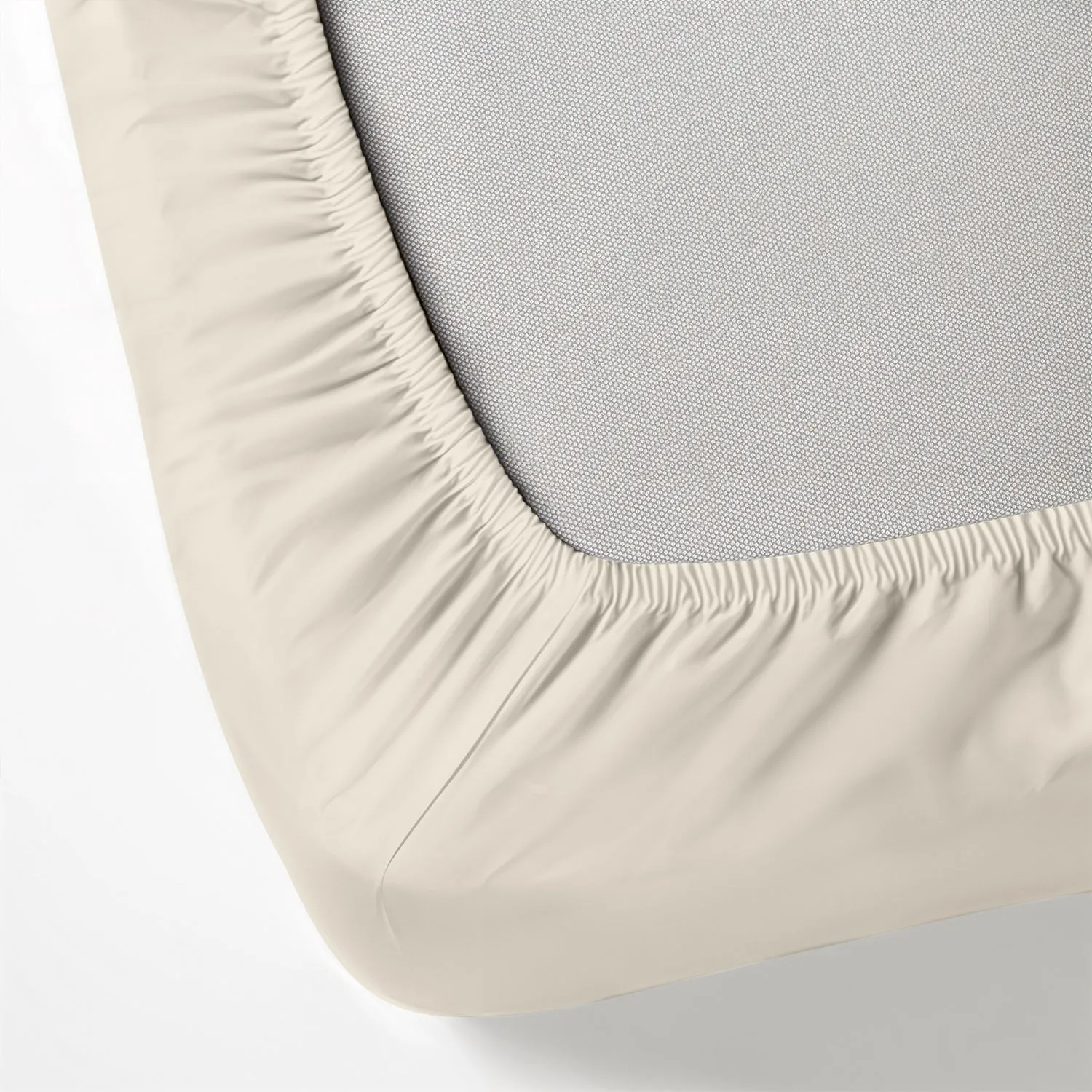 100% Egyptian Cotton 3PC Fitted Sheet 90X200 20CM Cotton Home Sateen Cream