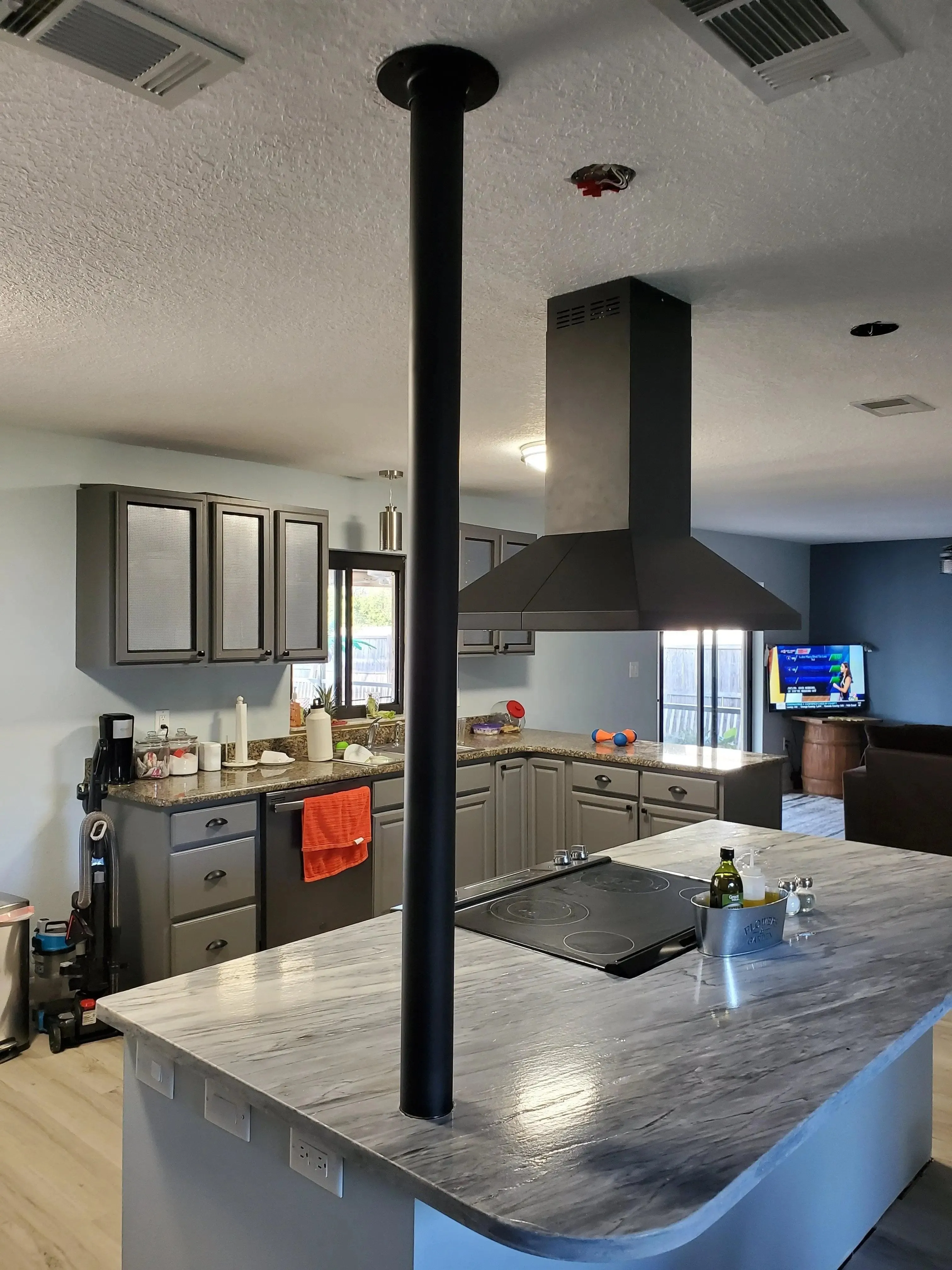 3" OD Matte Black Powder Coated Over Stainless Steel Tubing