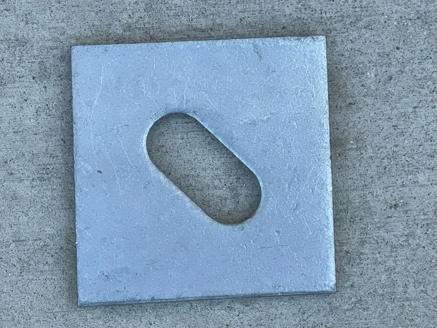 3" x 3" Slotted Square Plate Washer (Galvanized) - 5/8" Anchor Bolt Diameter