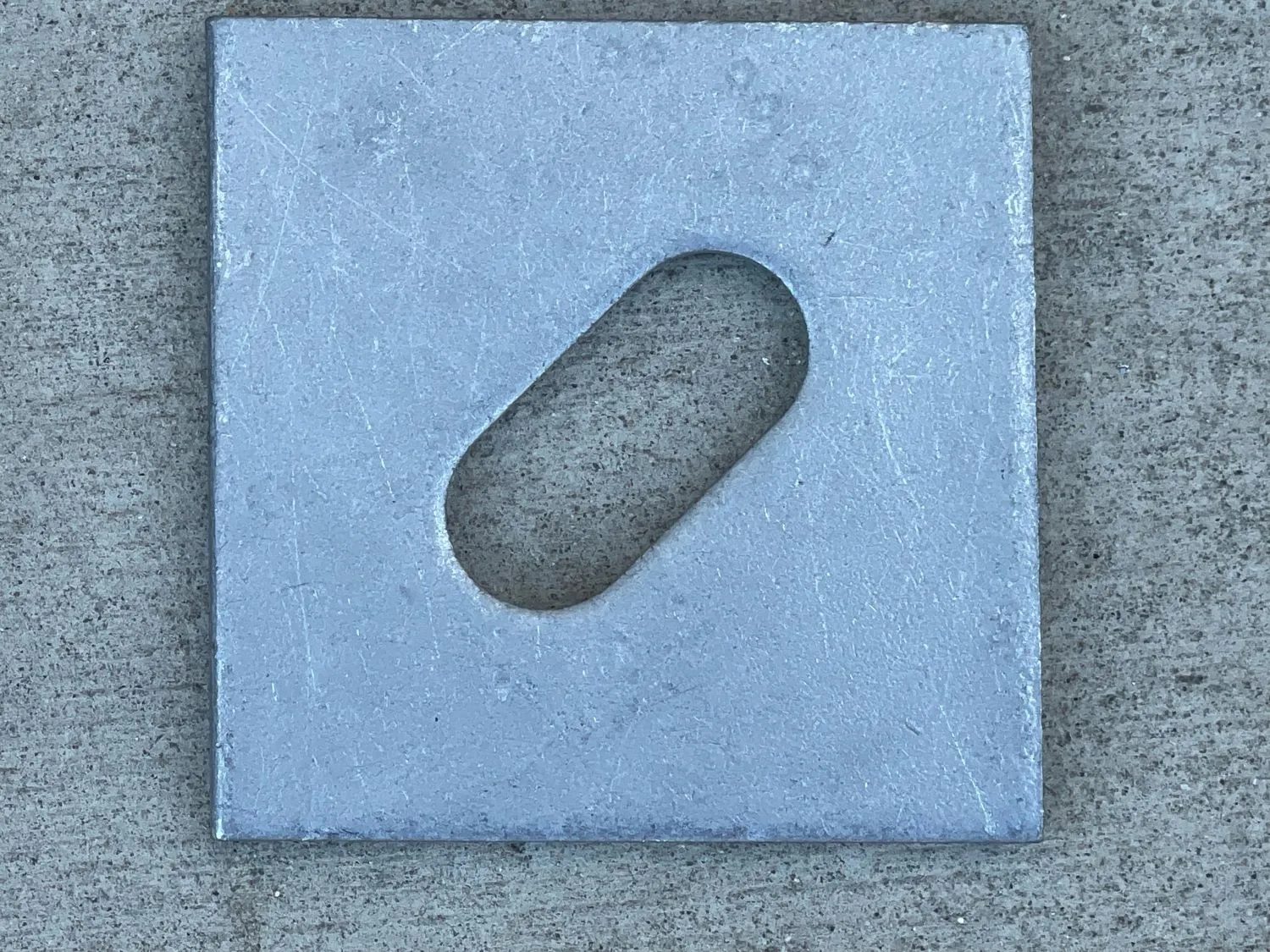 3" x 3" Slotted Square Plate Washer (Galvanized) - 5/8" Anchor Bolt Diameter