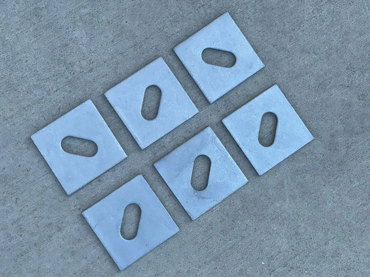 3" x 3" Slotted Square Plate Washer (Galvanized) - 5/8" Anchor Bolt Diameter