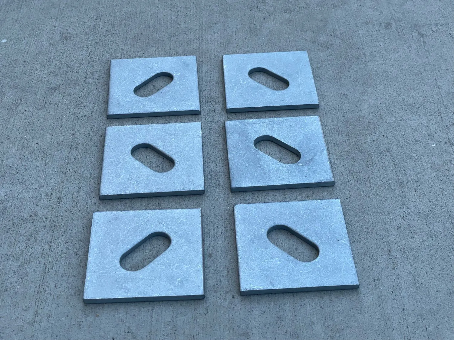 3" x 3" Slotted Square Plate Washer (Galvanized) - 5/8" Anchor Bolt Diameter