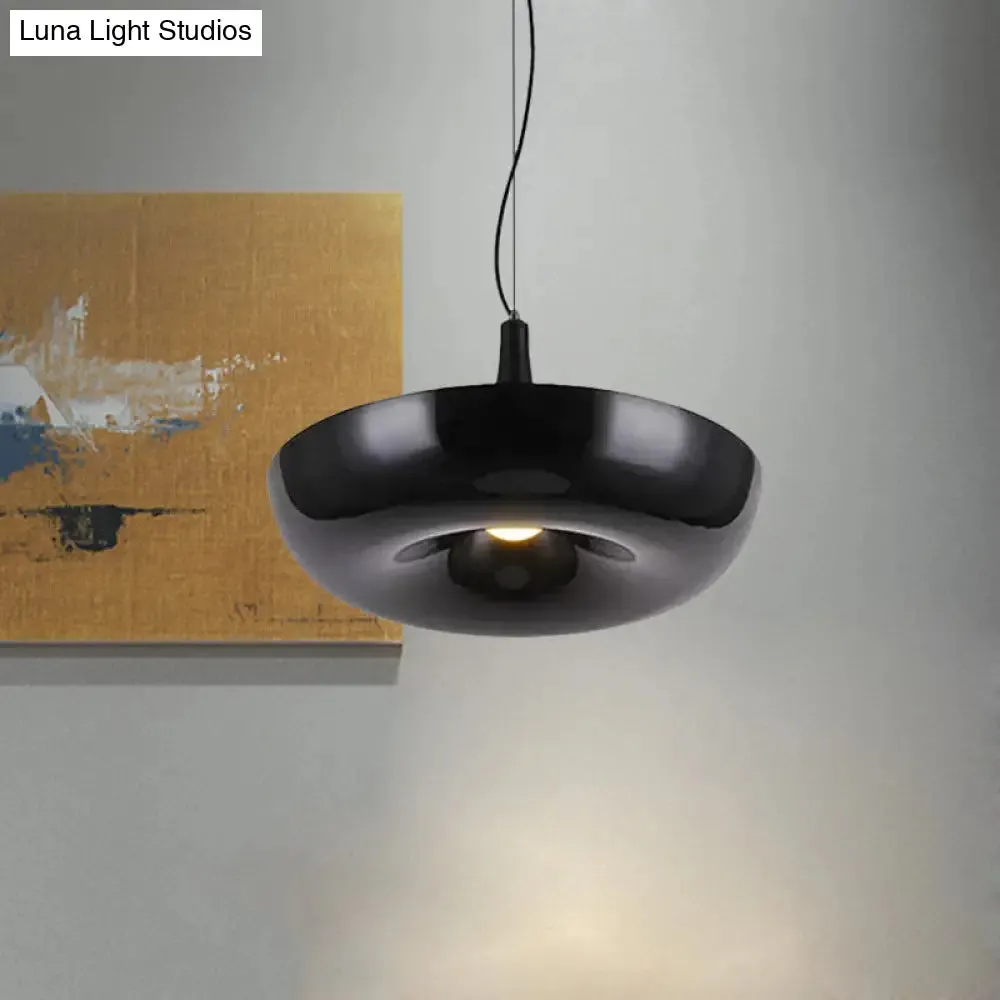 Aluminum Trumpet Hanging Lamp with White/Black Nordic Pendant and Curled Edge