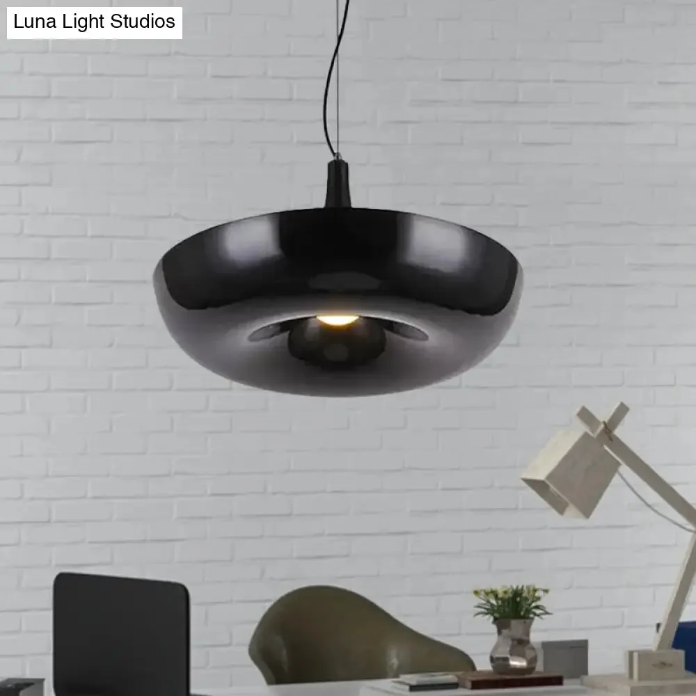 Aluminum Trumpet Hanging Lamp with White/Black Nordic Pendant and Curled Edge
