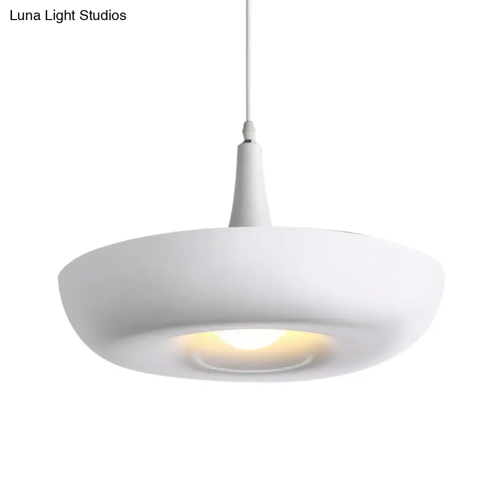 Aluminum Trumpet Hanging Lamp with White/Black Nordic Pendant and Curled Edge