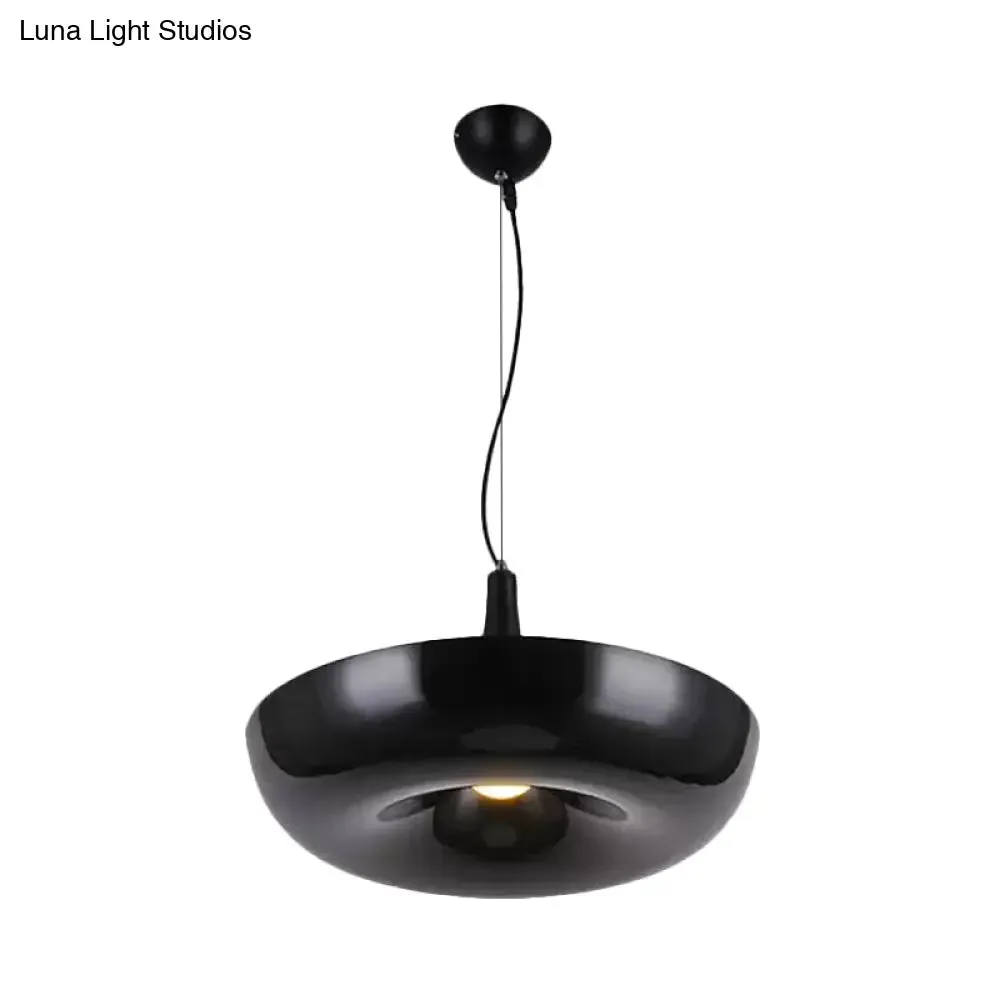 Aluminum Trumpet Hanging Lamp with White/Black Nordic Pendant and Curled Edge