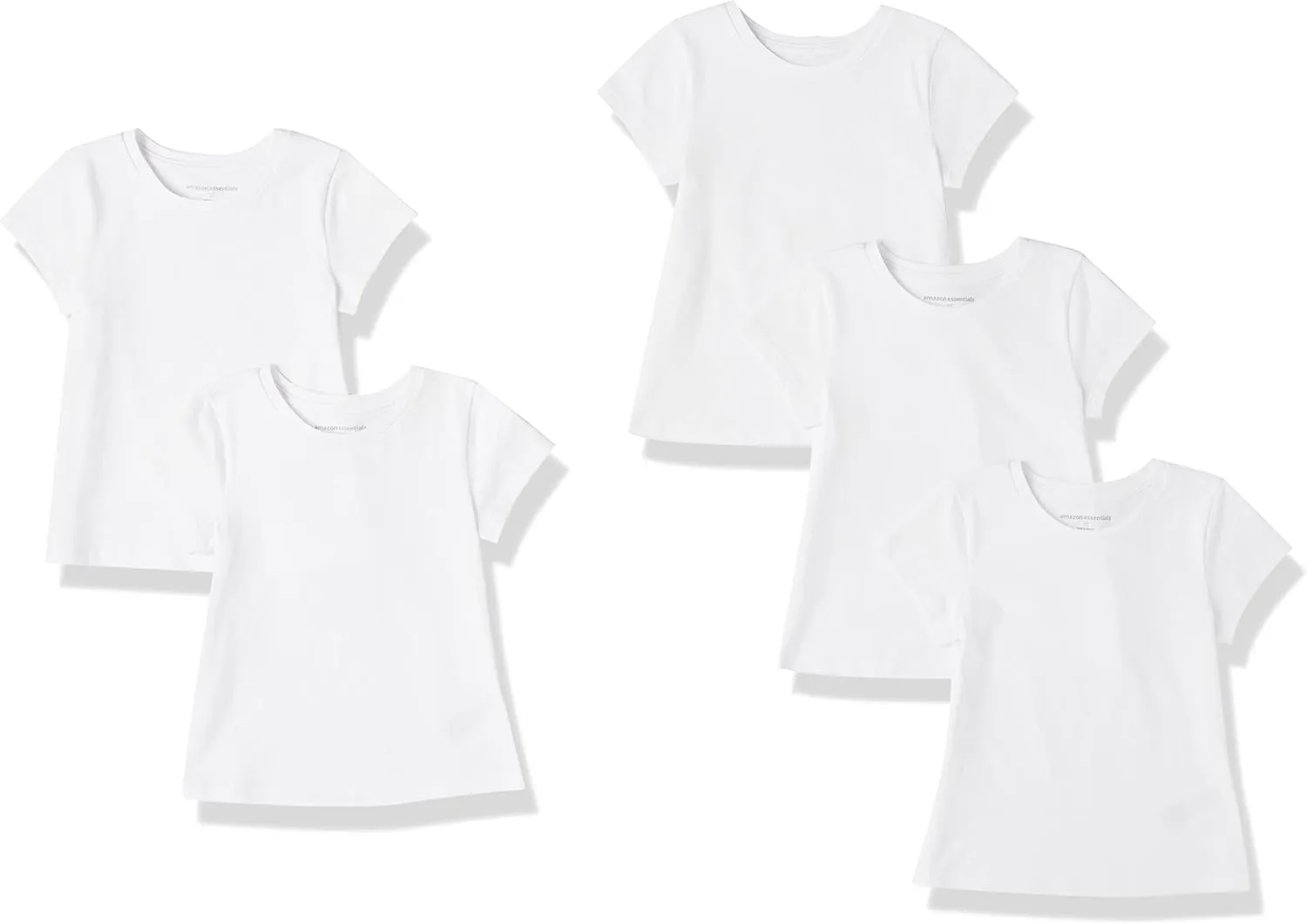 Amazon Essentials Girls and Toddlers' Short-Sleeve T-Shirts, Multipacks