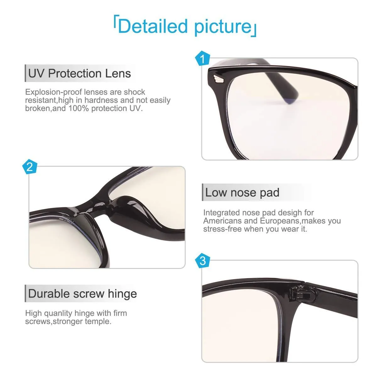 Anti-Blue Light Square Glasses A8082