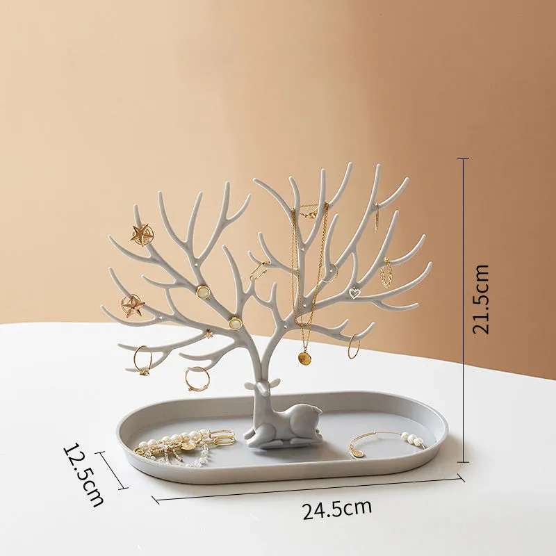 Antler Tree Jewelry Rack with Drawer Stylish and Functional Storage