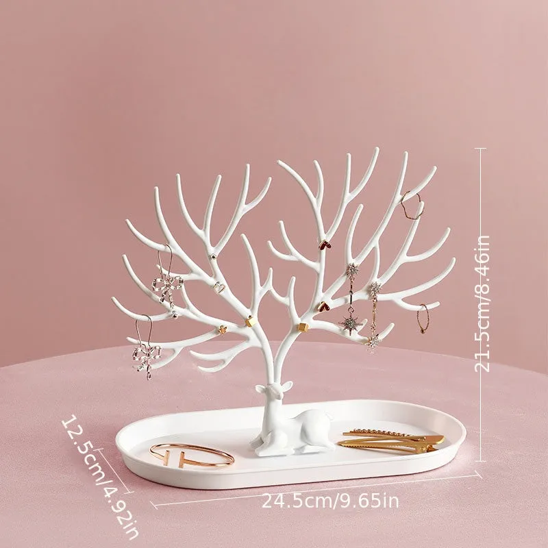 Antler Tree Jewelry Rack with Drawer Stylish and Functional Storage