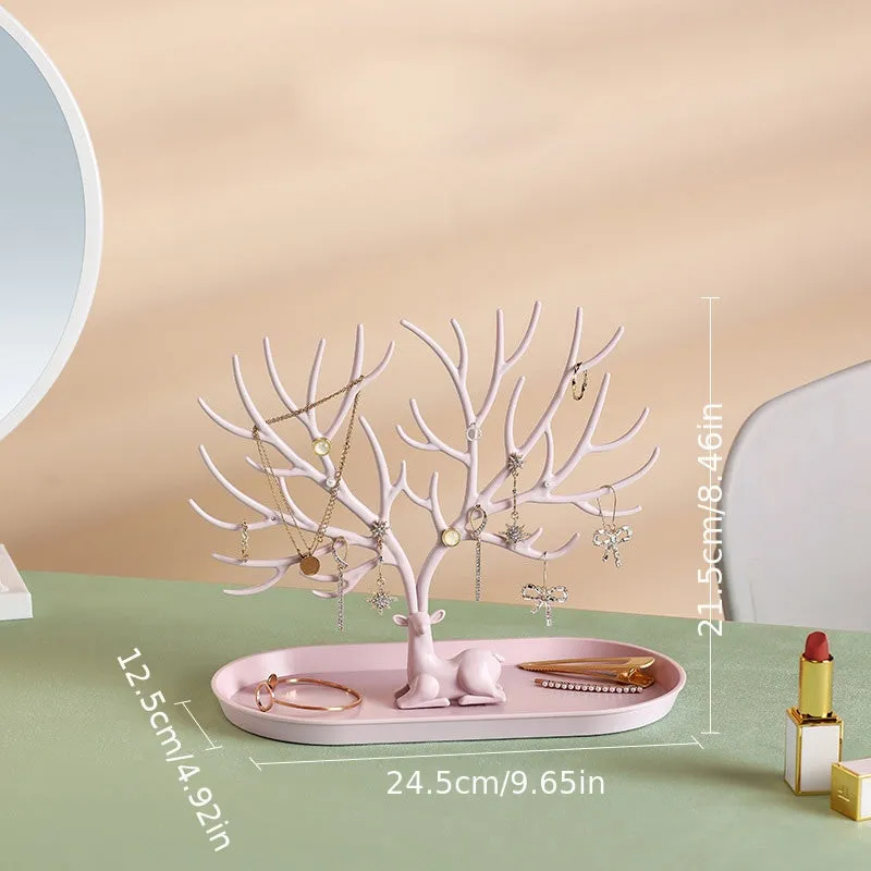 Antler Tree Jewelry Rack with Drawer Stylish and Functional Storage