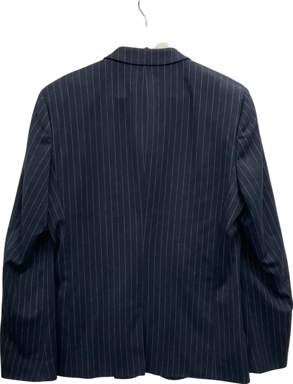 ASOS Blue Pinstripe Single Breasted Blazer - Long Length UK 40" CHEST