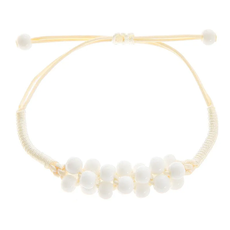 Bright-colored Handmade Flower Leaf Charm Beaded Bracelets