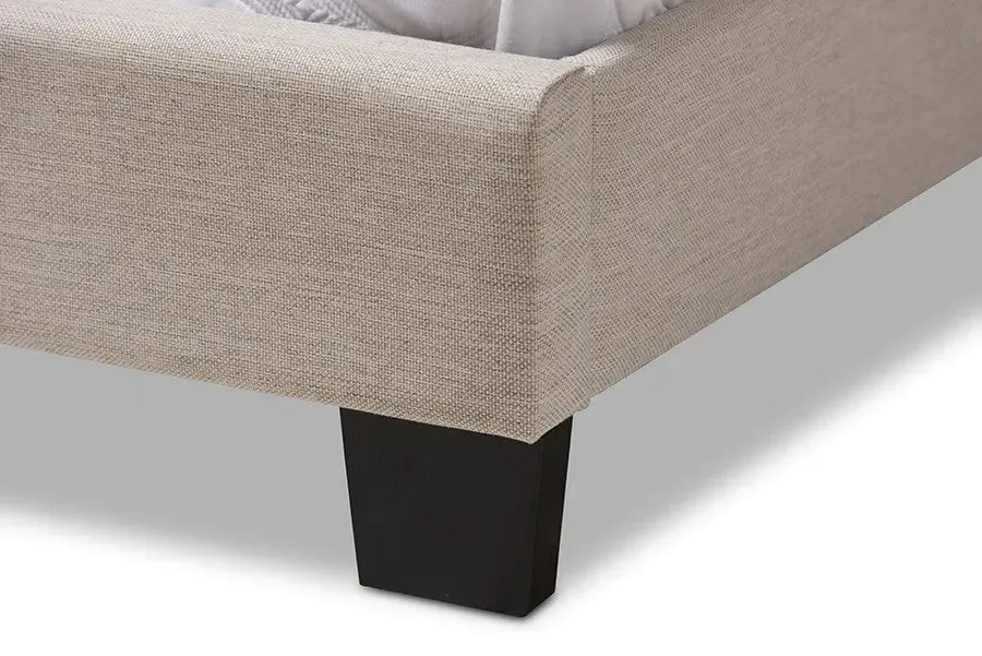 Brookfield Beige Fabric Box Spring Bed (Twin)