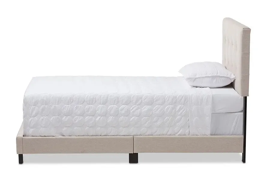 Brookfield Beige Fabric Box Spring Bed (Twin)