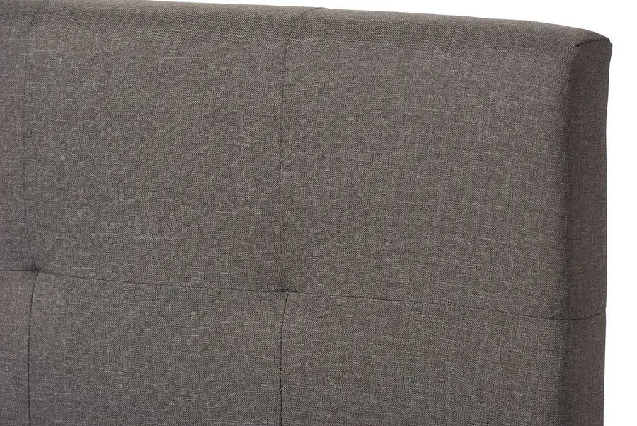 Brookfield Grey Fabric Upholstered Grid-tufting Box Spring Bed (Full)
