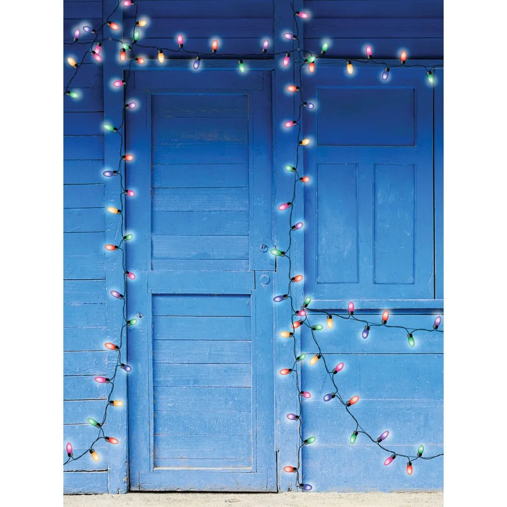 Christmas Lit Door Backdrop