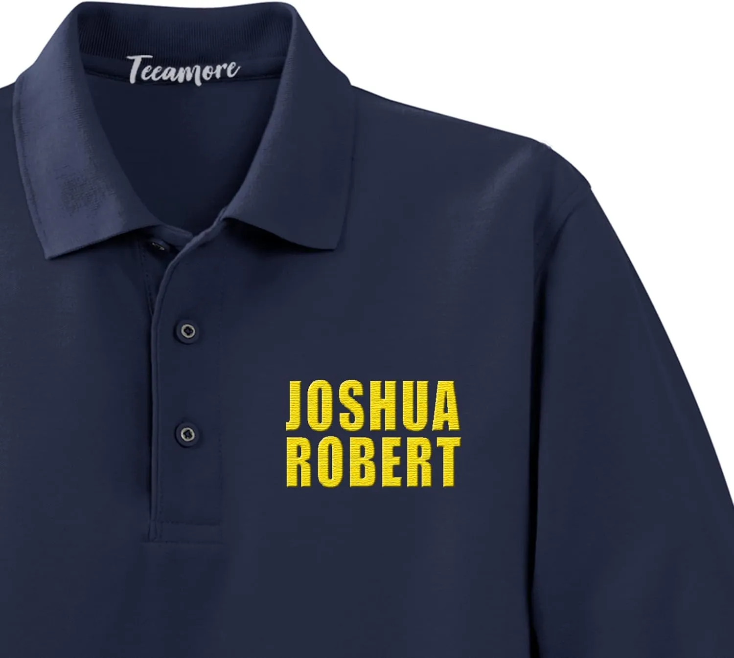 Custom Embroidered Long Sleeve Polo Shirts for Men Personalized Embroidery Text