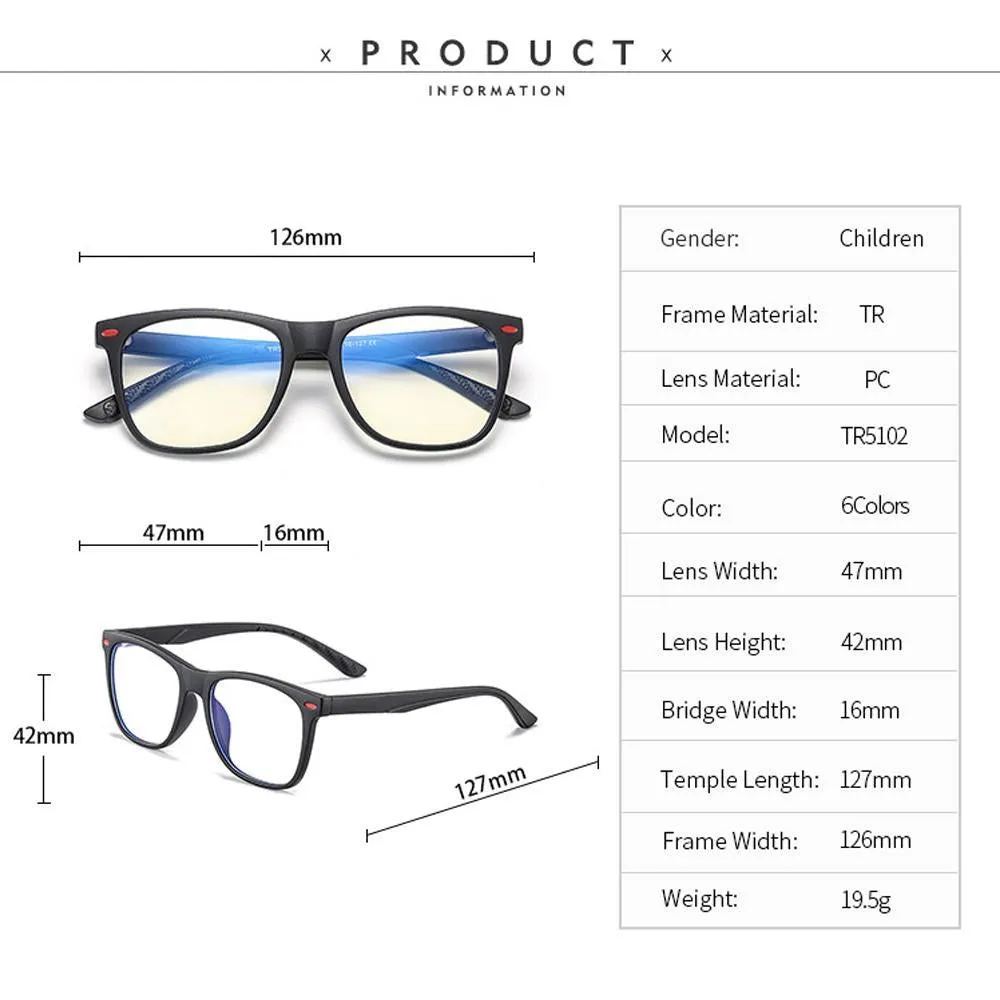 Cutie - (Age 7-12)Children Blue Light Blocking Computer Reading Gaming Glasses-Matte Transparent