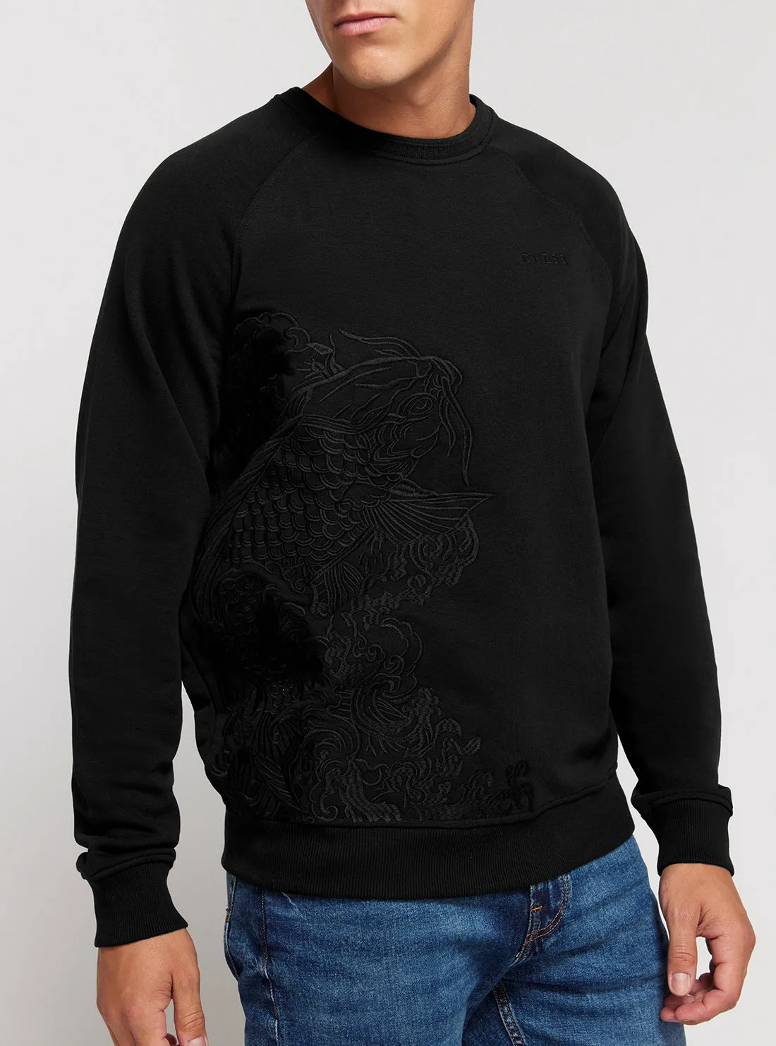 Eco Black Embroidered Jumper
