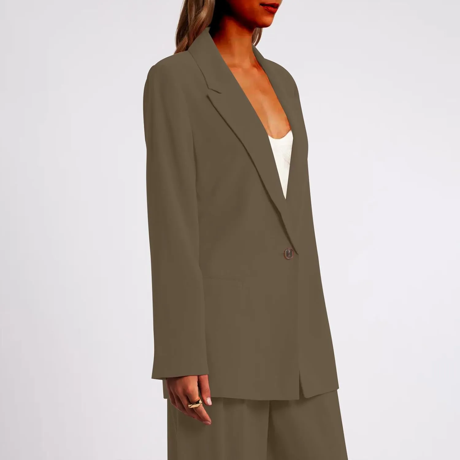 Firzero Black Blazer Women Long Sleeve Business Blazer Loose Lightweigth Open Front Jackets Long Sleeve Work Office Jacket