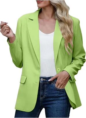 Firzero Women Blazer Black Business Casual Fall Office Suits Fashion 2024 Trendy Padded Shoulder Jacket