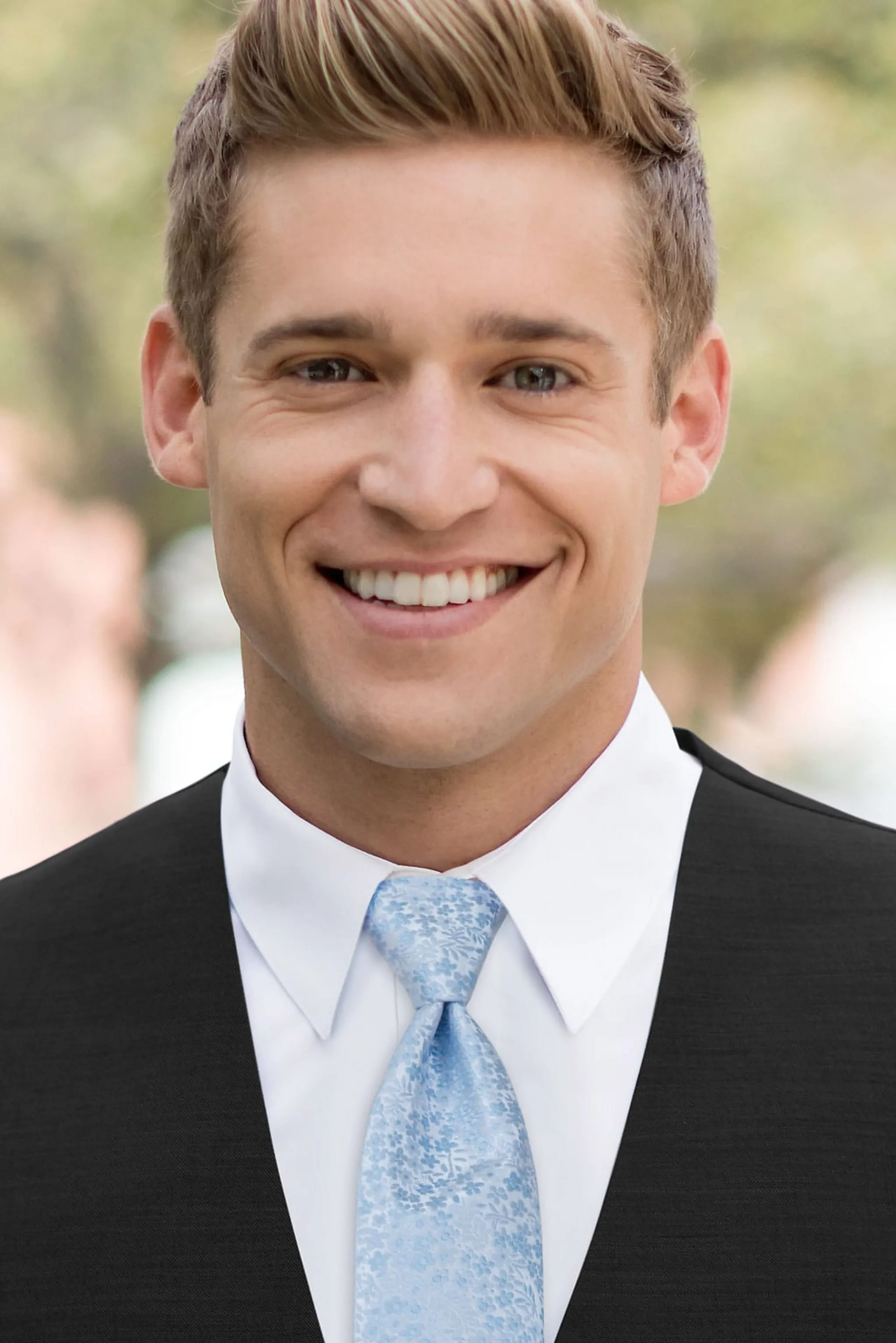 Floral Lite Blue Self-Tie Windsor Tie