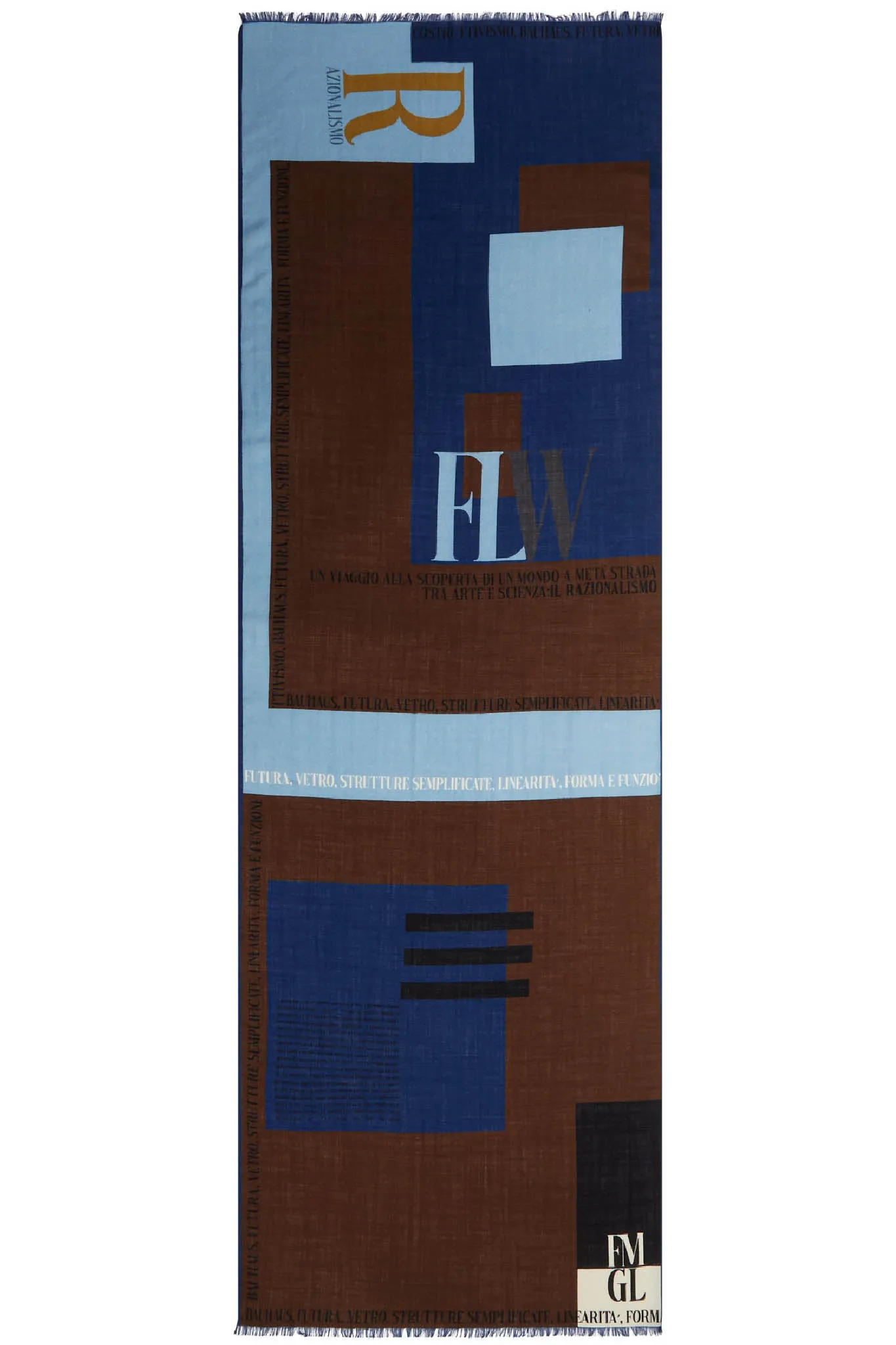 FLW blue rationalism scarf archives design
