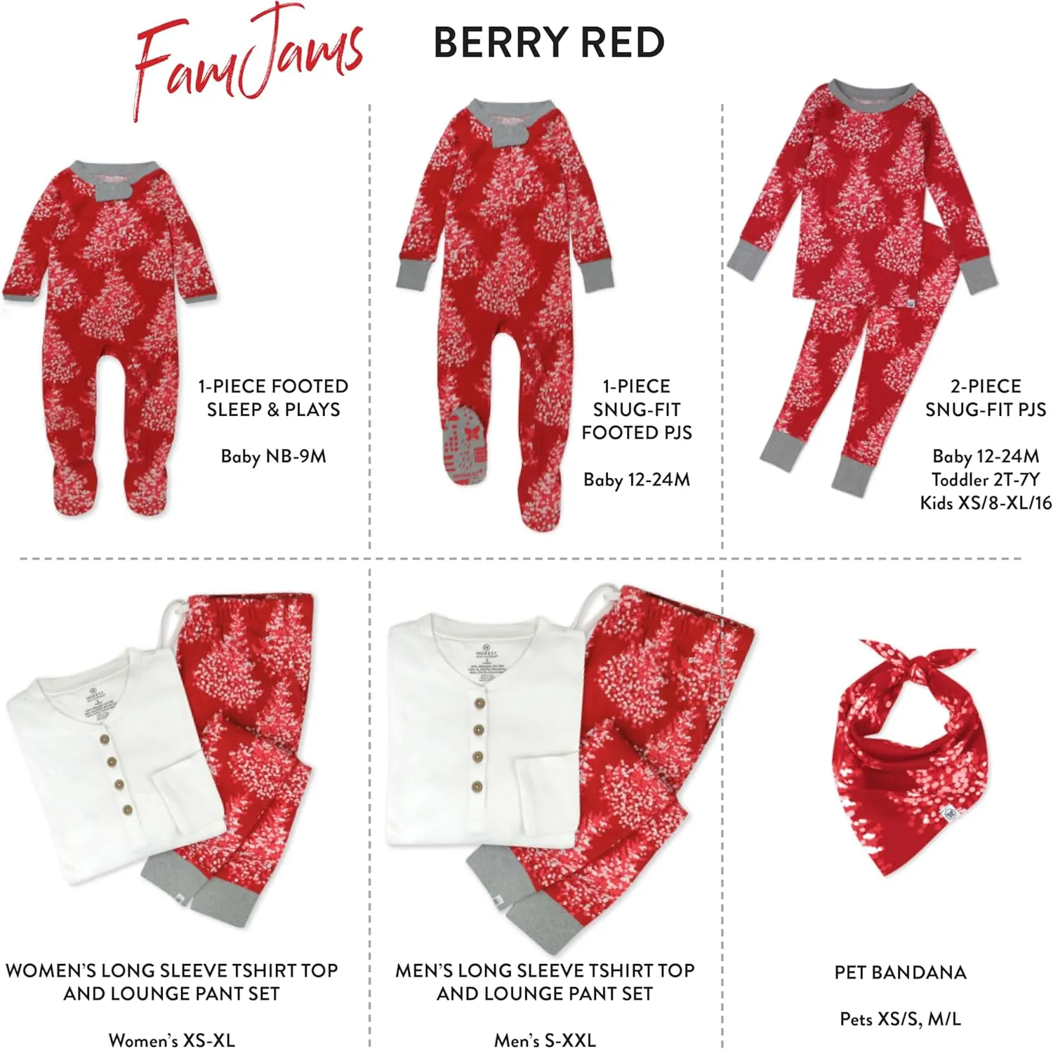 HonestBaby Family Matching Organic Cotton Holiday Pajamas