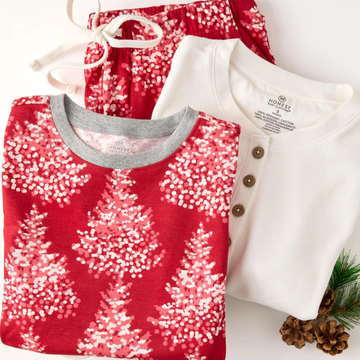 HonestBaby Family Matching Organic Cotton Holiday Pajamas