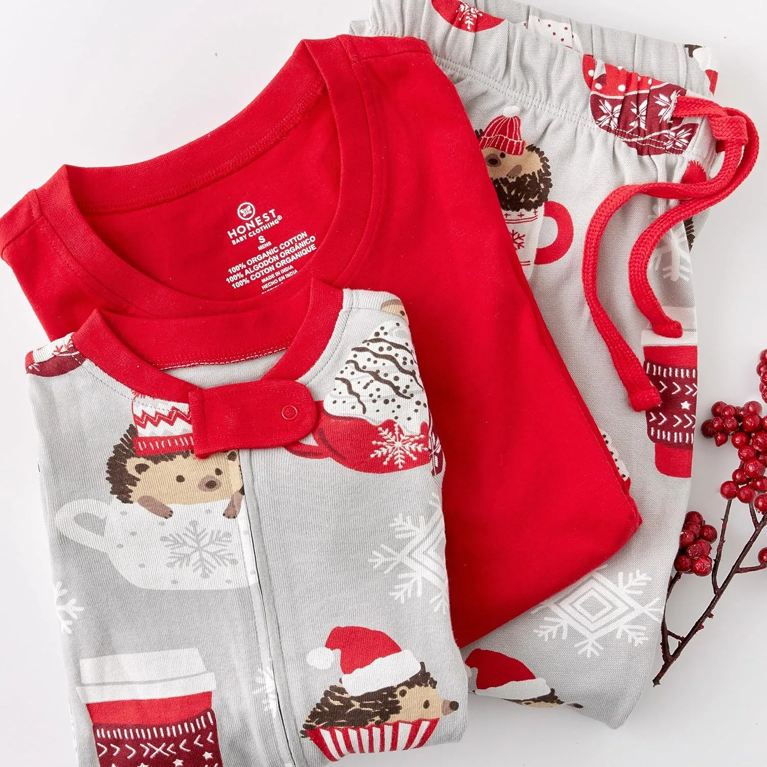 HonestBaby Family Matching Organic Cotton Holiday Pajamas