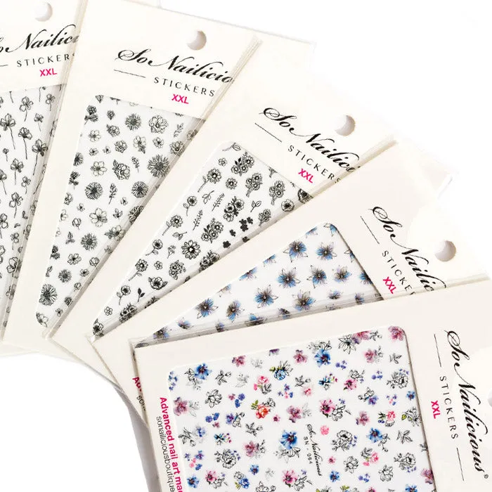 Ink Floral Sticker Set - SAVE 35%