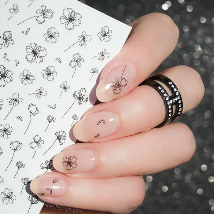 Ink Floral Sticker Set - SAVE 35%
