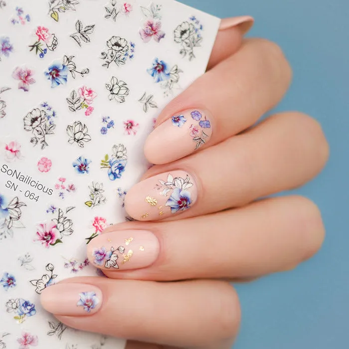 Ink Floral Sticker Set - SAVE 35%