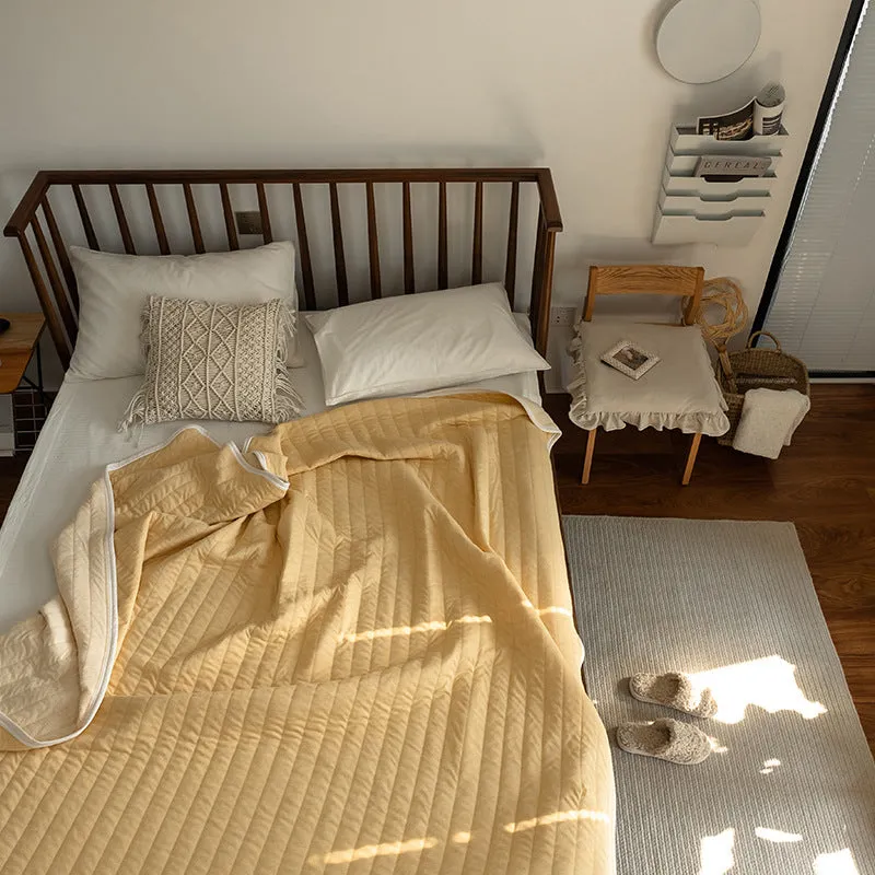 Japanese Summer Quilt, Indian Cotton Summer Cool Quilt, Air Conditioner Quilt, Summer Blanket, Pure Cotton Striped Quilt