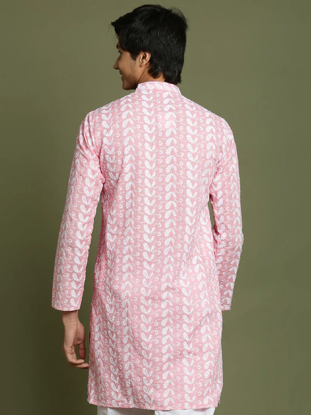 Jashvi Boys' Pink Chaikankari Kurta