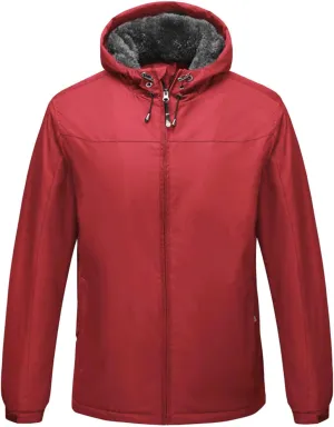 JEShifangjiusu Men's Lightweight Sportswear Jacket Casual Full Zip Windbreaker Jackets Warm Winter Padded Coats Bomber Jacket, Red, 3X-Large