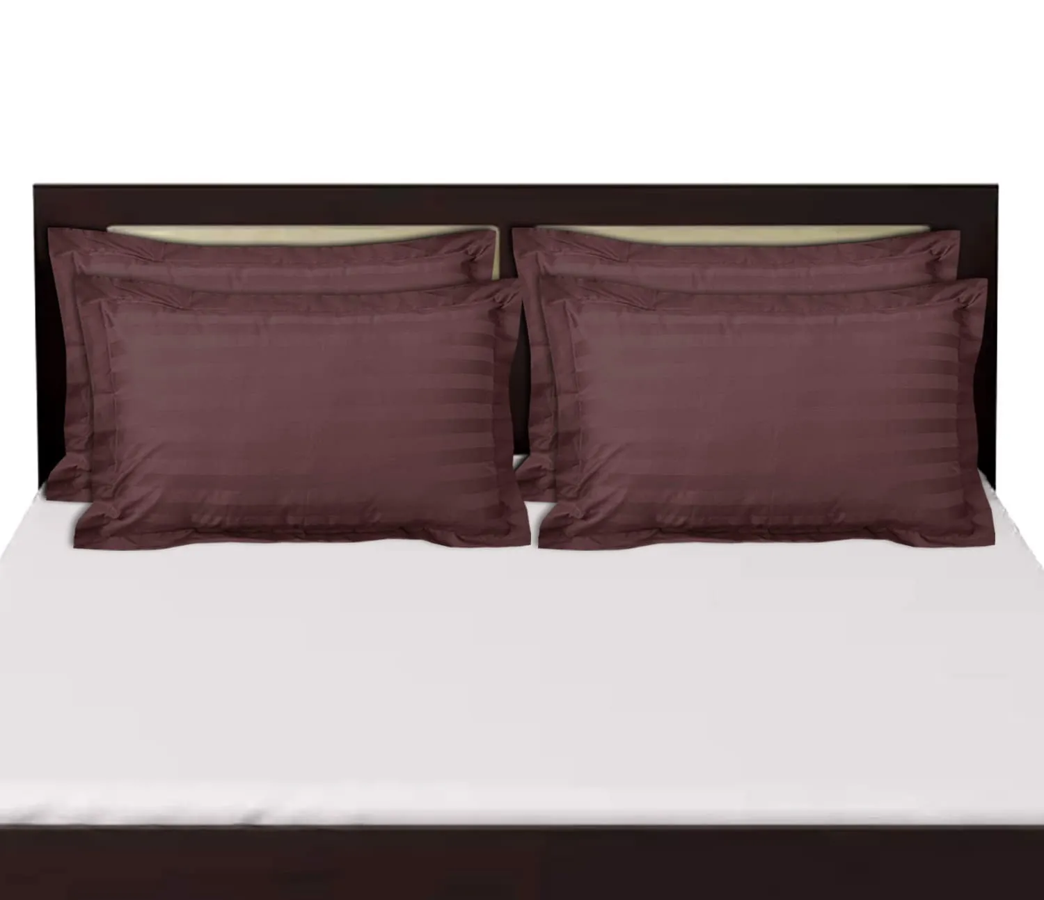 Kuber Industries Lining Design Breathable & Soft Cotton Pillow Cover/Protector/Case- 18x28 Inch, Set of 4 (Coffee)-HS43KUBMART26763