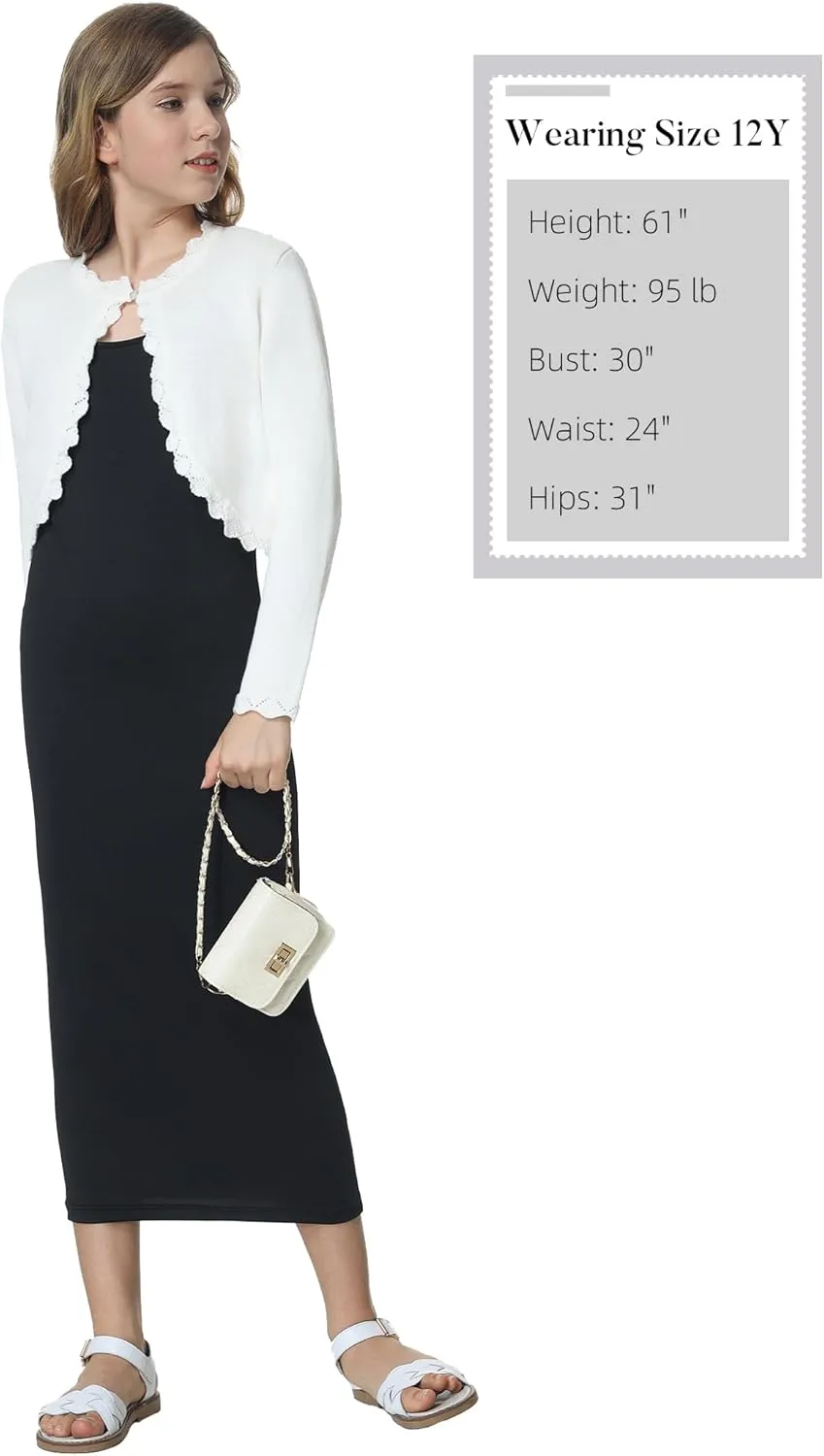 Mebius Girls Bodycon Maxi Dress Spaghetti Strap Slip/Long Sleeve Pencil Black Long Dresses Round Neck Casual Party 8-14Y