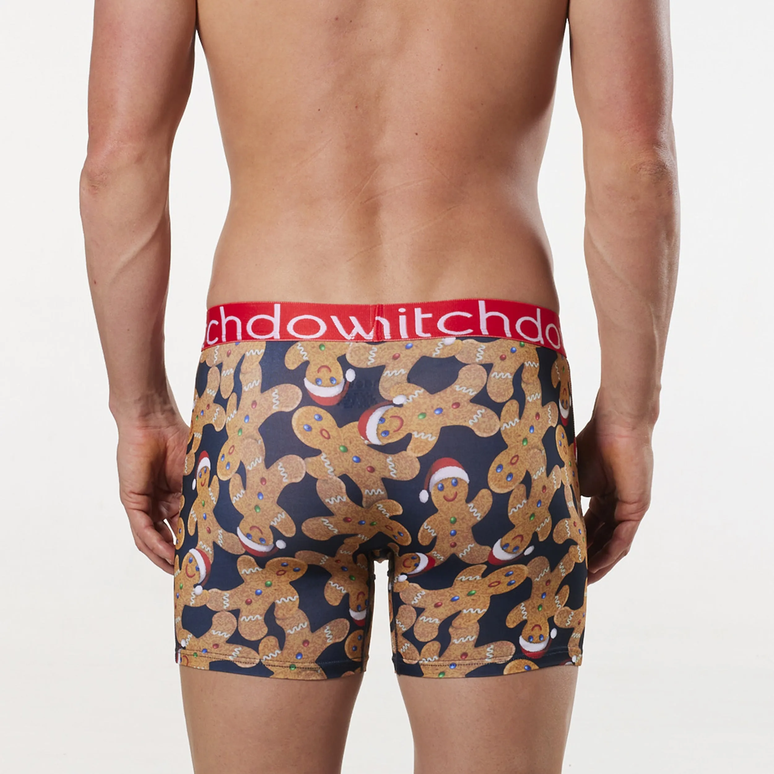 Men's Christmas Jolly Gingerbread Man Active Room To Move Trunk - Navy