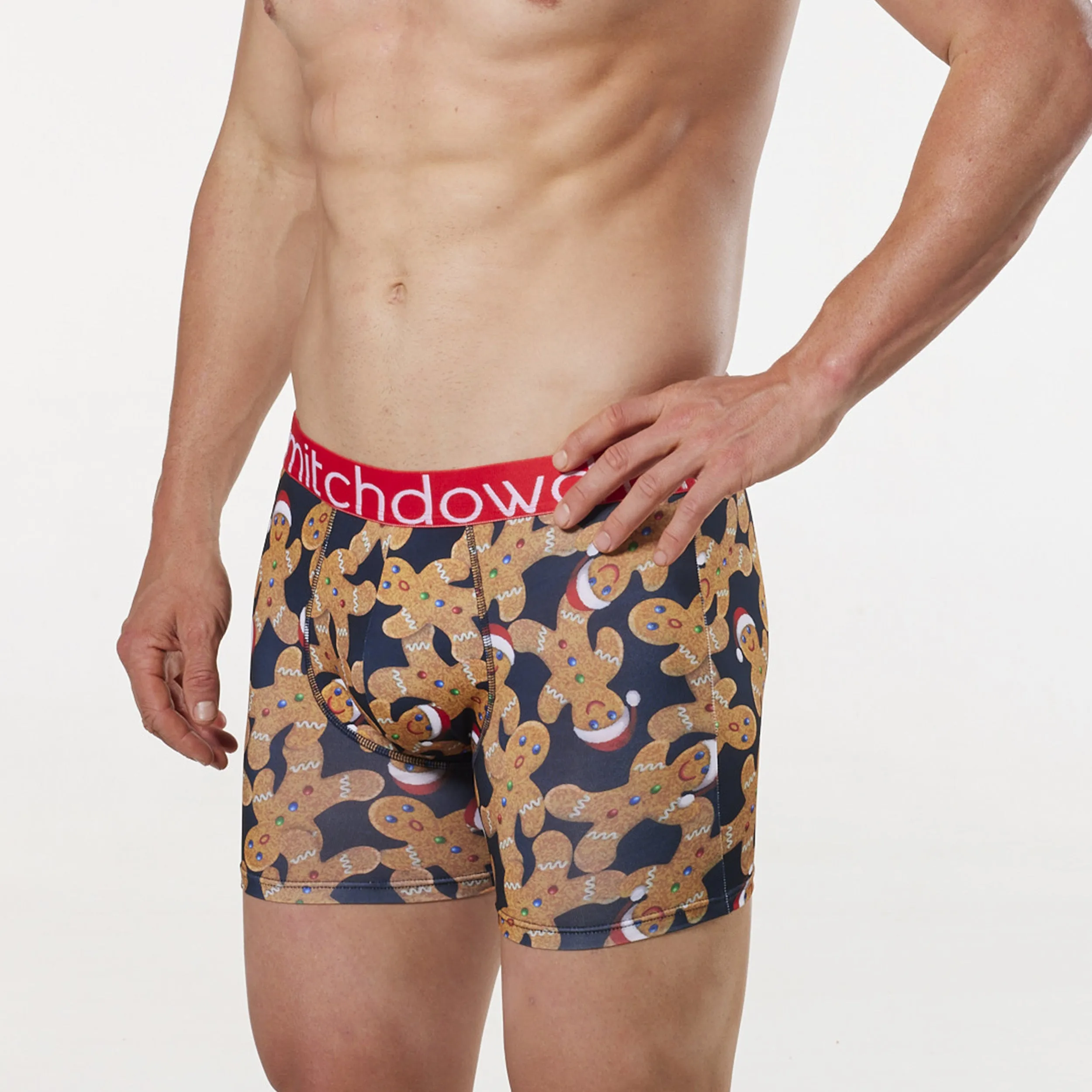 Men's Christmas Jolly Gingerbread Man Active Room To Move Trunk - Navy