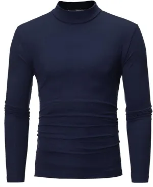 Mens Cotton Thermal Basic Tops Slim Fit Mock Turtleneck Base Layer Shirt Basic Designed Long Sleeve Strenchy Sweatshirts