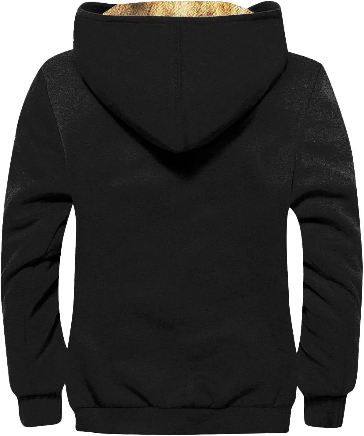 Mens Vintage Fleece Jacket Sherpa Lined Winter Coats Parka Warm Over Outerwear Windproof Casual Hoodies with Pocket