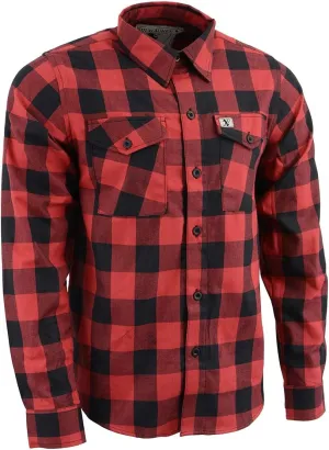 Milwaukee Leather Mng11631 Men's Black and Red Long Sleeve Flannel