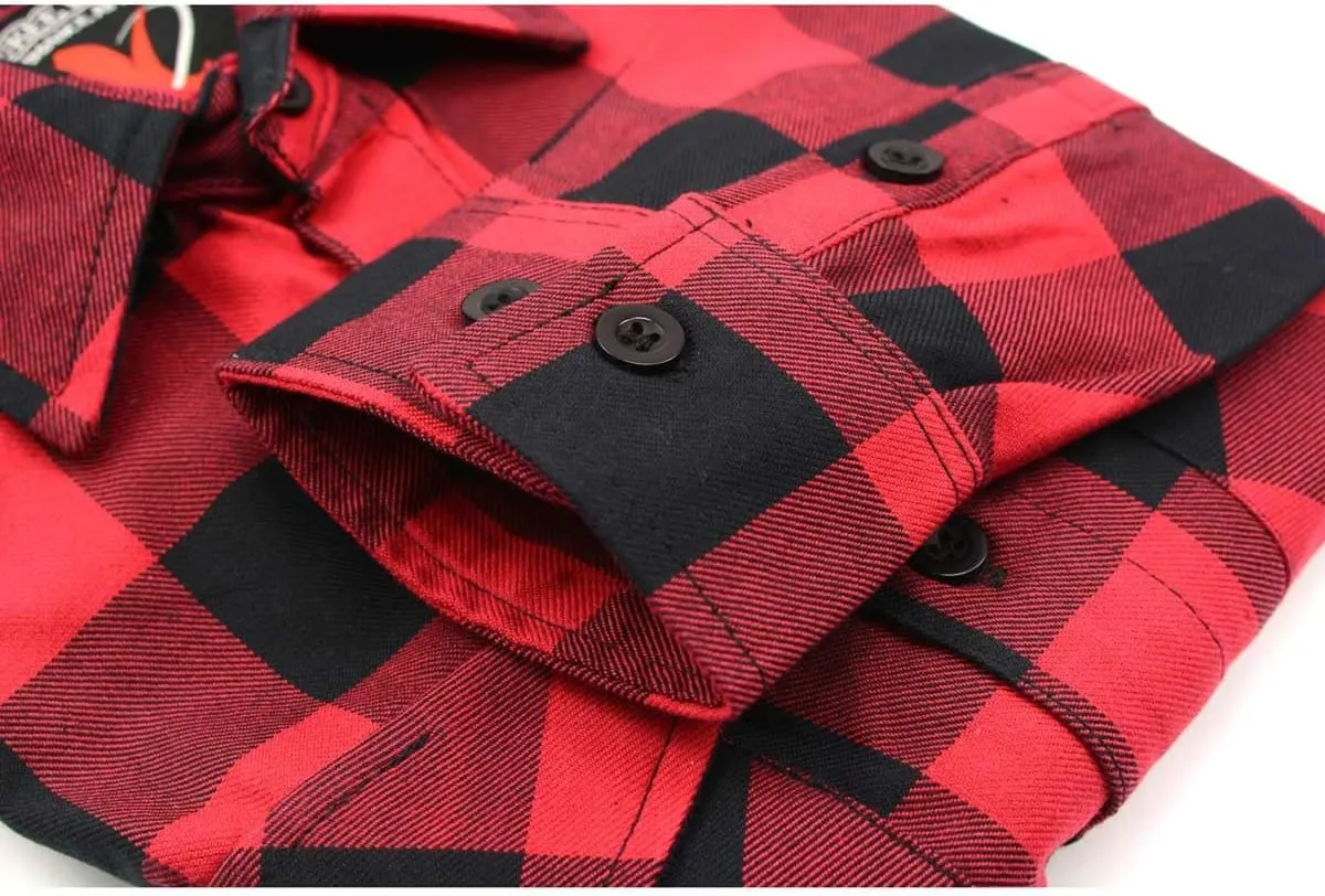 Milwaukee Leather Mng11631 Men's Black and Red Long Sleeve Flannel