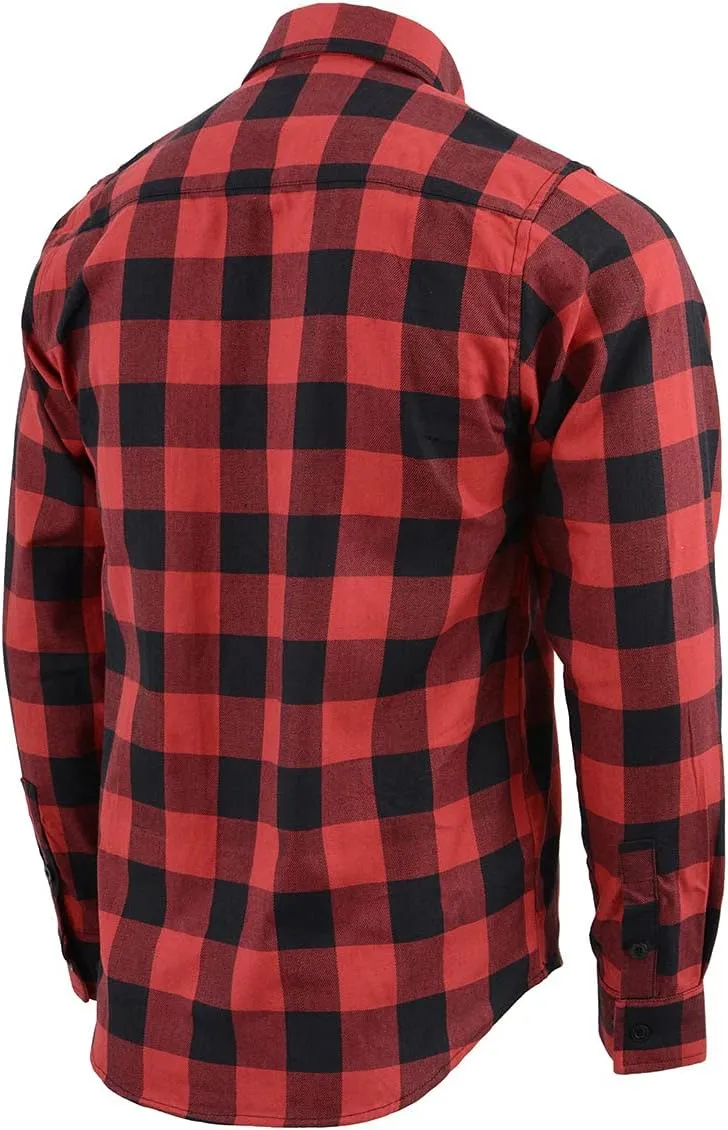 Milwaukee Leather Mng11631 Men's Black and Red Long Sleeve Flannel