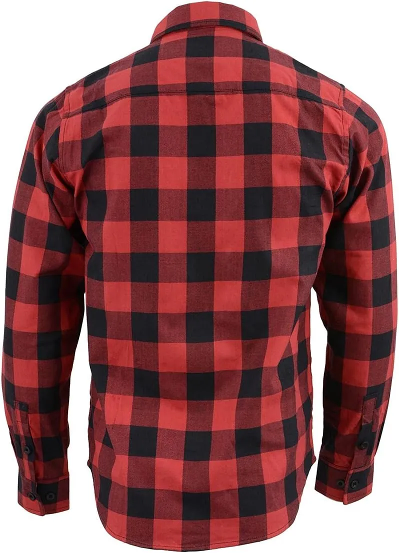 Milwaukee Leather Mng11631 Men's Black and Red Long Sleeve Flannel