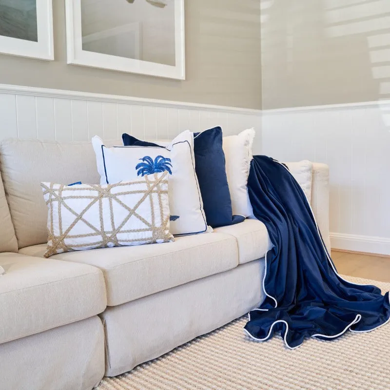 Mirage Haven Zara Braids Crosses White 30x50cm Cushion Cover