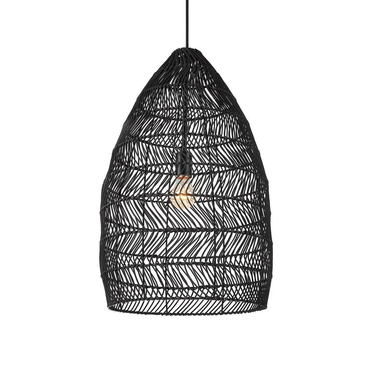 Nandi 1 Light Woven Black Pendant