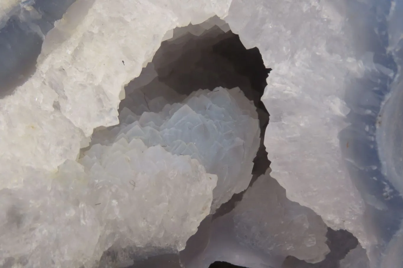Natural Etched Blue Chalcedony Geode Specimen x 1 From Malawi